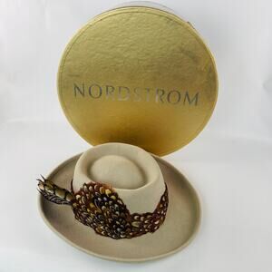 Hats by Katie Pure Wool Fedora Women's Hat Pheasant Band; Nordstrom Made in USA